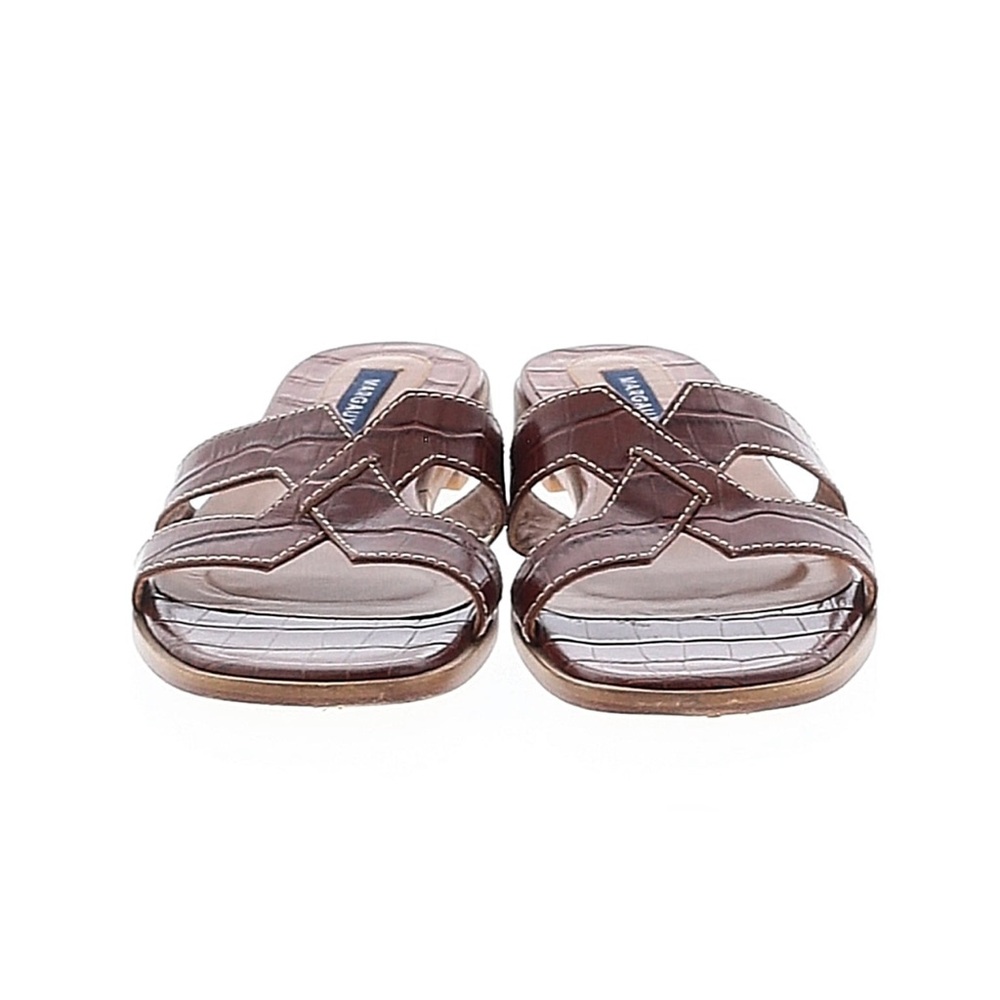 Margaux Brown Slide Sandals